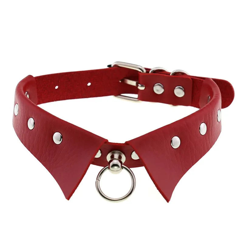 BLACK/RED/WHITE/PINK PUNK COLLAR CHOKERS UB3178