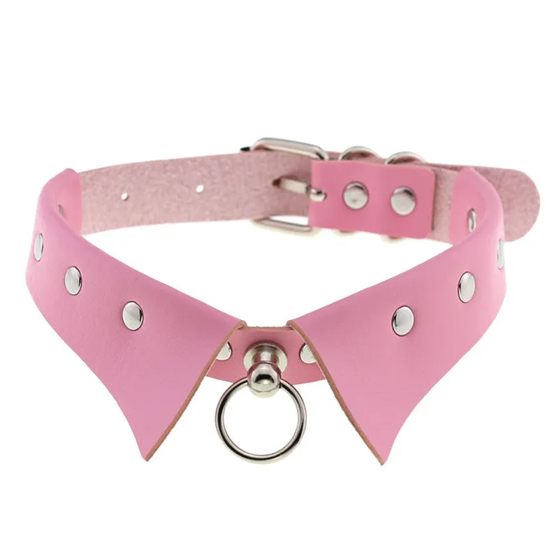 BLACK/RED/WHITE/PINK PUNK COLLAR CHOKERS UB3178