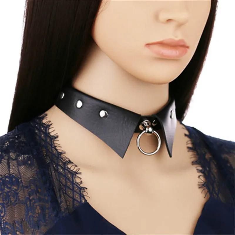 BLACK/RED/WHITE/PINK PUNK COLLAR CHOKERS UB3178