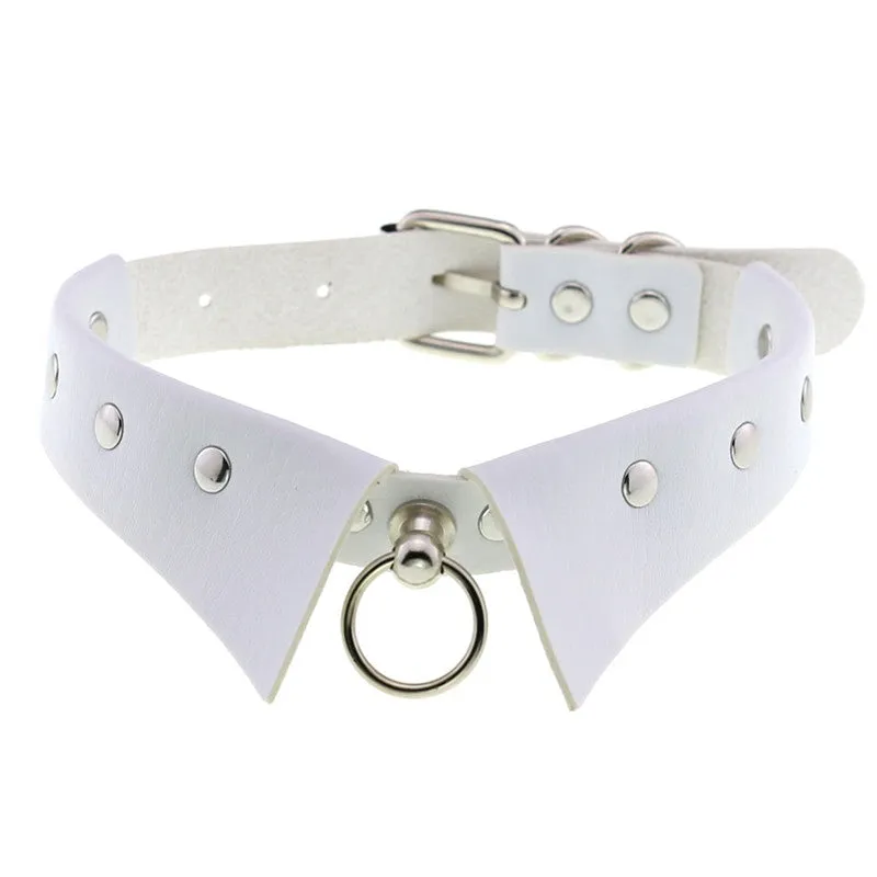 BLACK/RED/WHITE/PINK PUNK COLLAR CHOKERS UB3178