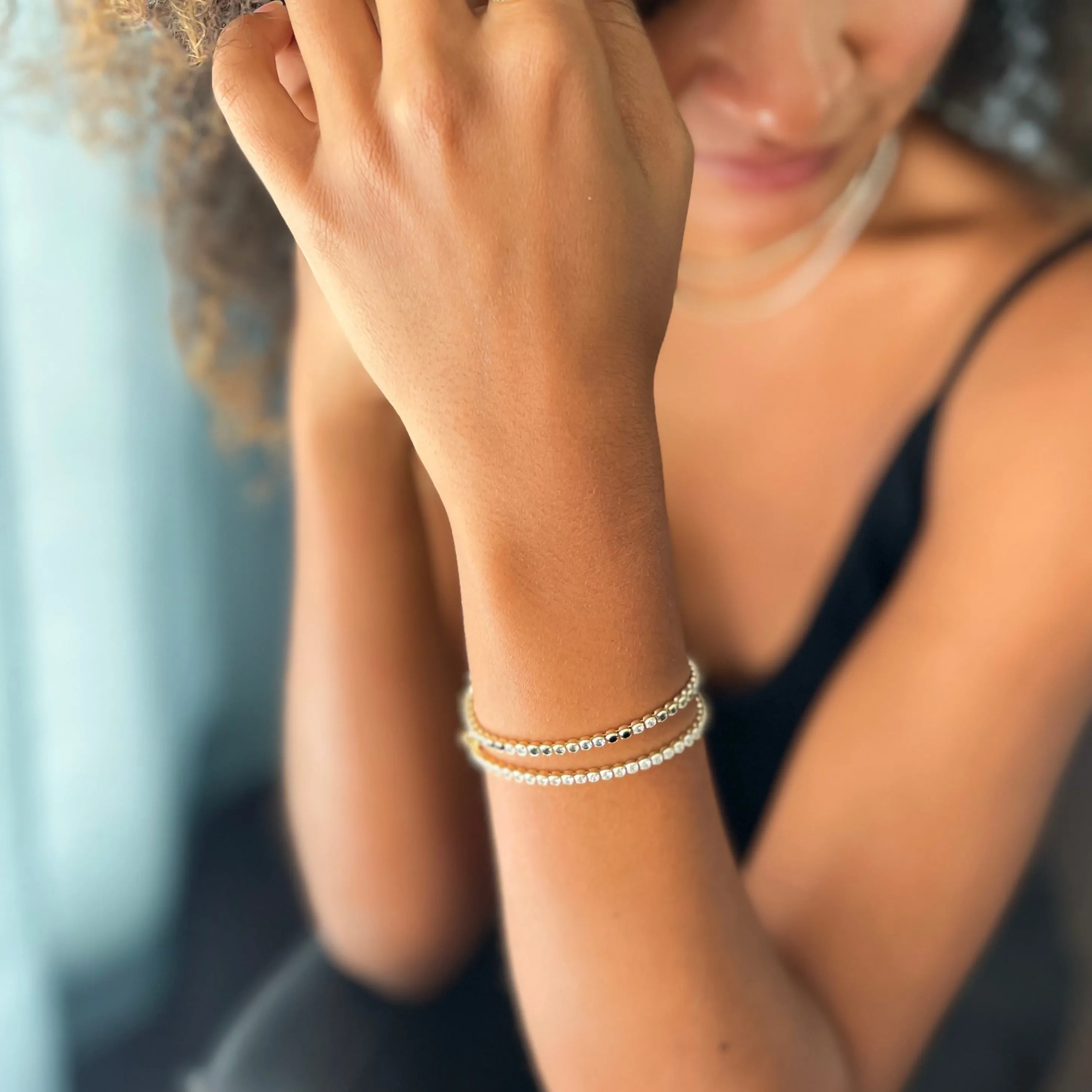Blake Tennis Bezel Bracelet - Emerald Rainbow