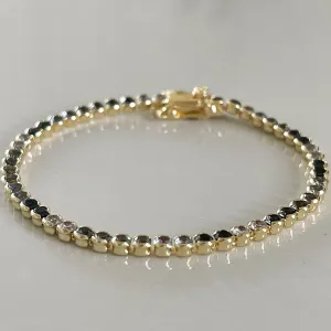 Blake Tennis Bezel Bracelet - Emerald Rainbow