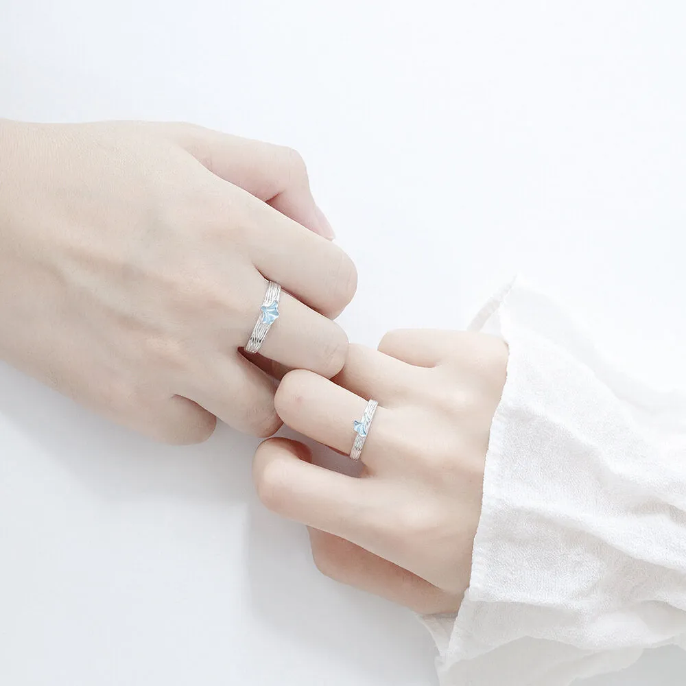 Blue Ginkgo Couple Rings