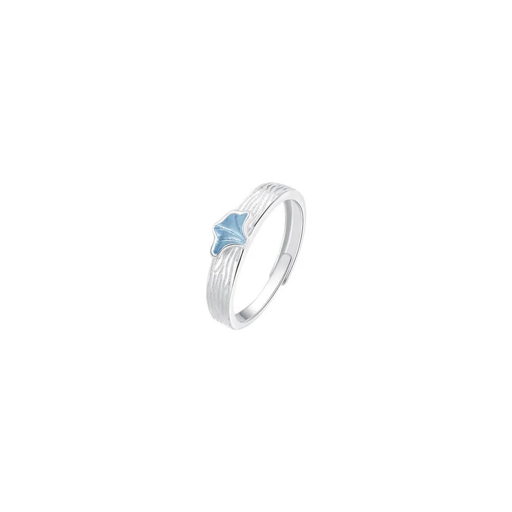 Blue Ginkgo Couple Rings