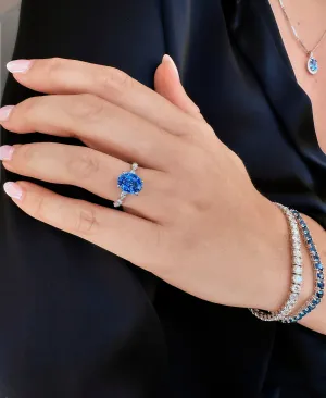 Blue Sapphire Oval Ring