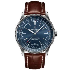 Breitling Navitimer Brown Leather Strap Blue Dial Automatic Watch for Gents - A17326161C1P1