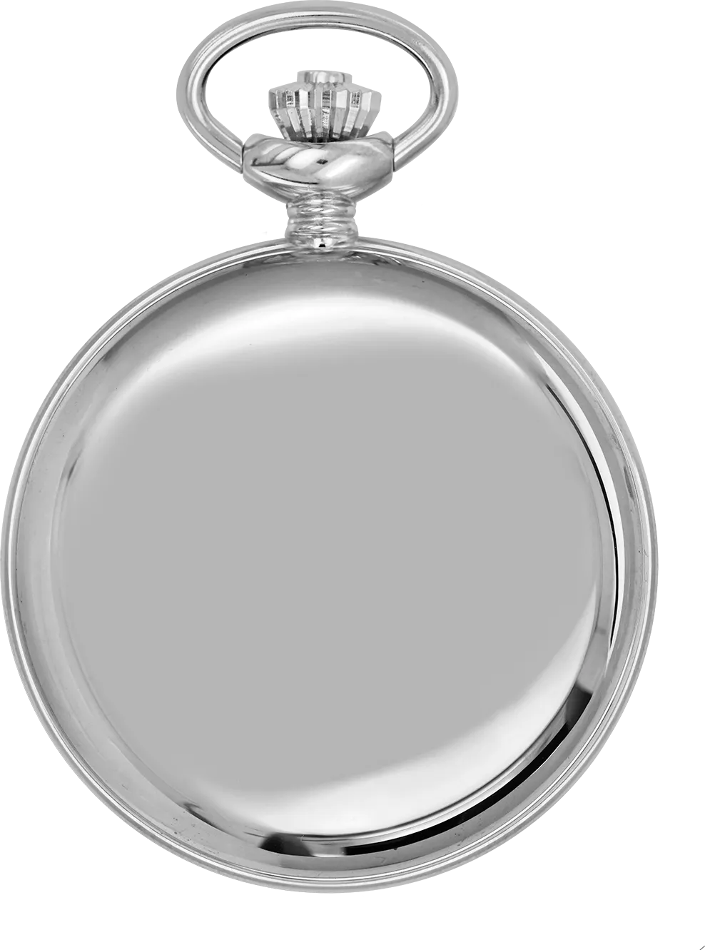 Brushed Rhodium Black Dail Plated Pocket Watch