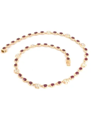 Burmese Ruby and Diamond Riviera Necklace
