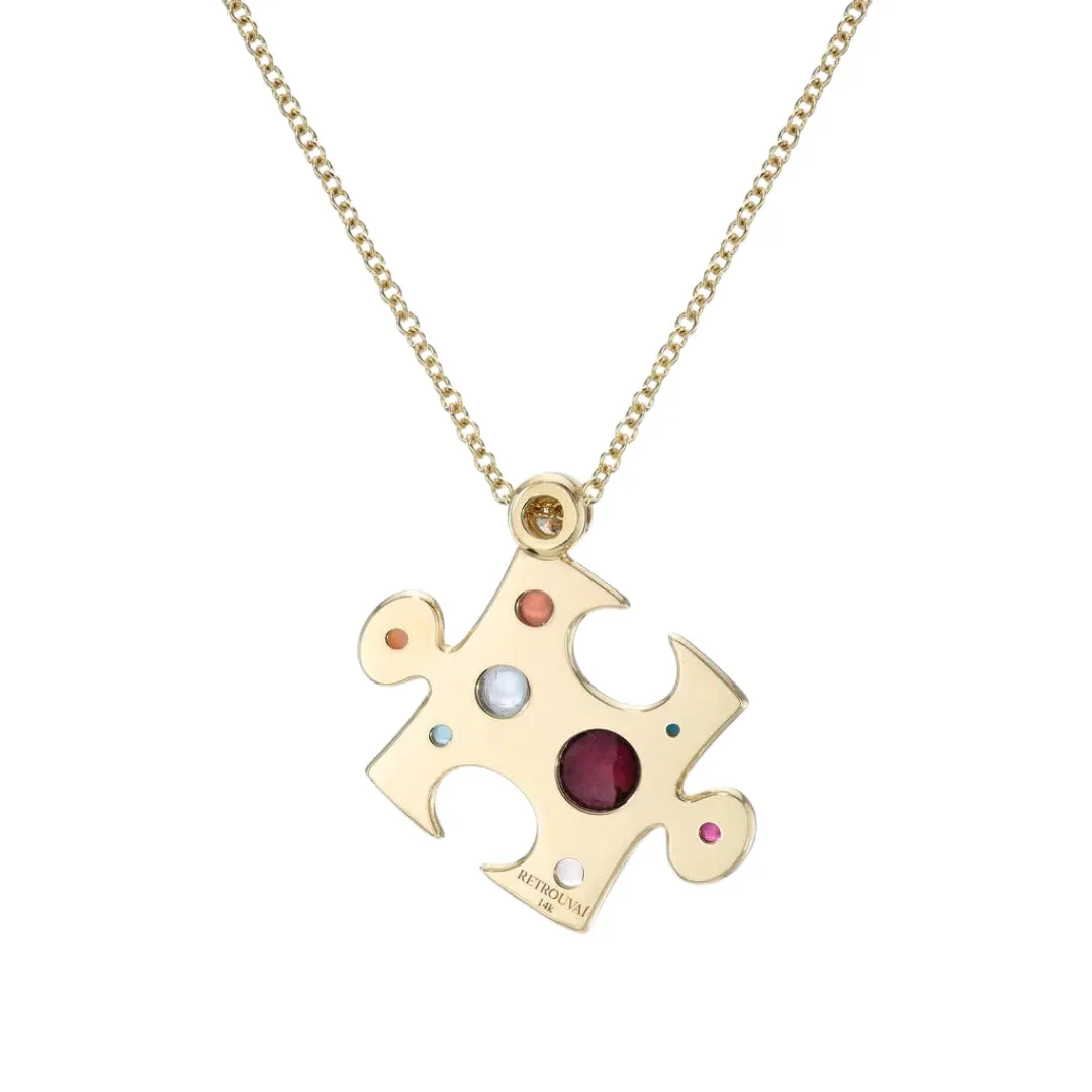 Cabochon Gemstone Impetus Puzzle Necklace