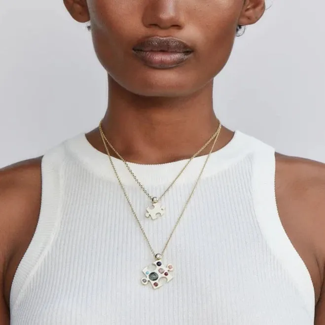 Cabochon Gemstone Impetus Puzzle Necklace