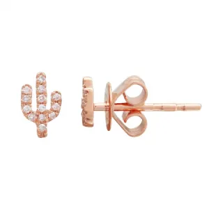 CACTUS DIAMOND STUD EARRINGS