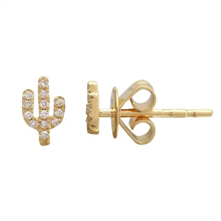 CACTUS DIAMOND STUD EARRINGS