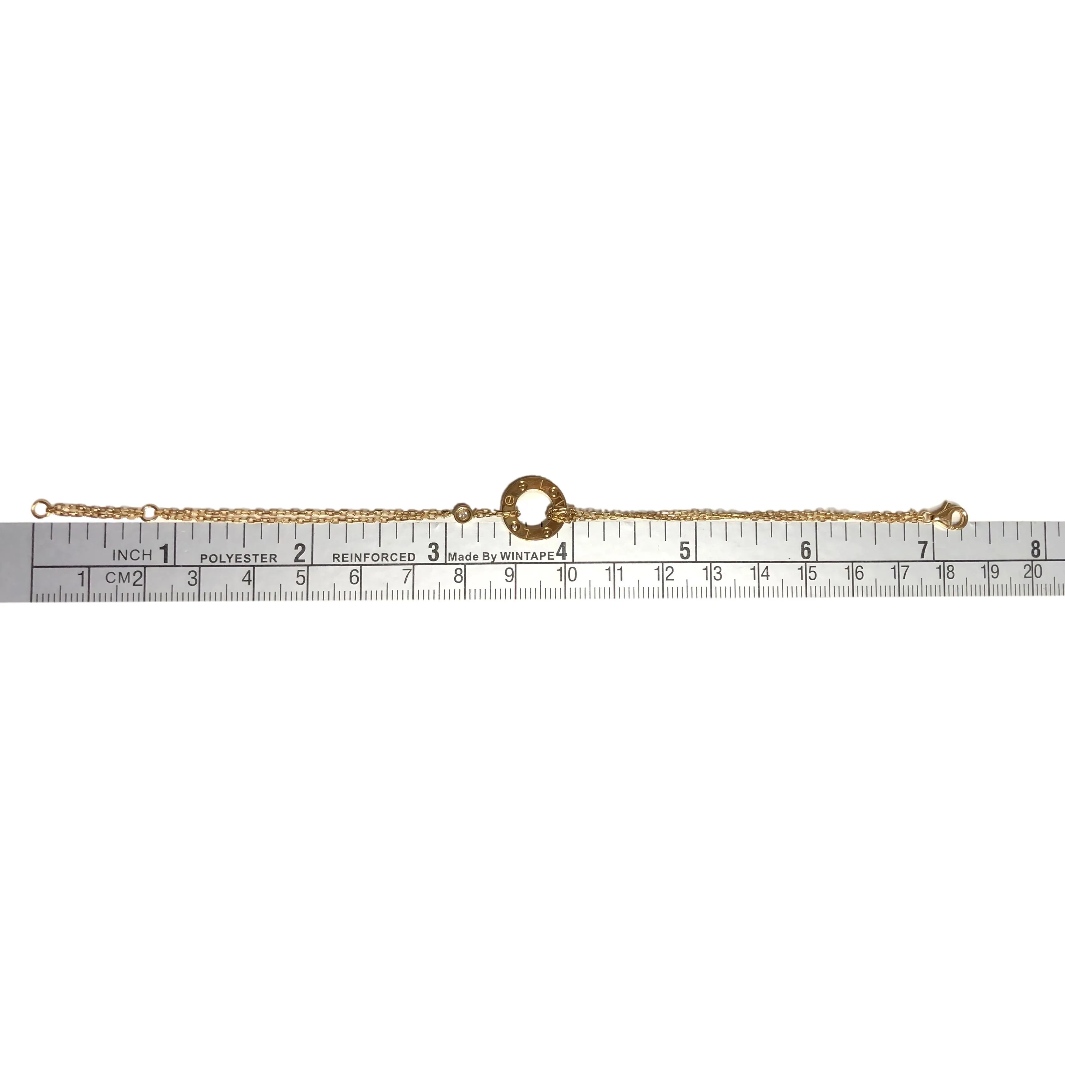 Cartier 18k Yellow Gold Circle Love Bracelet with Diamonds
