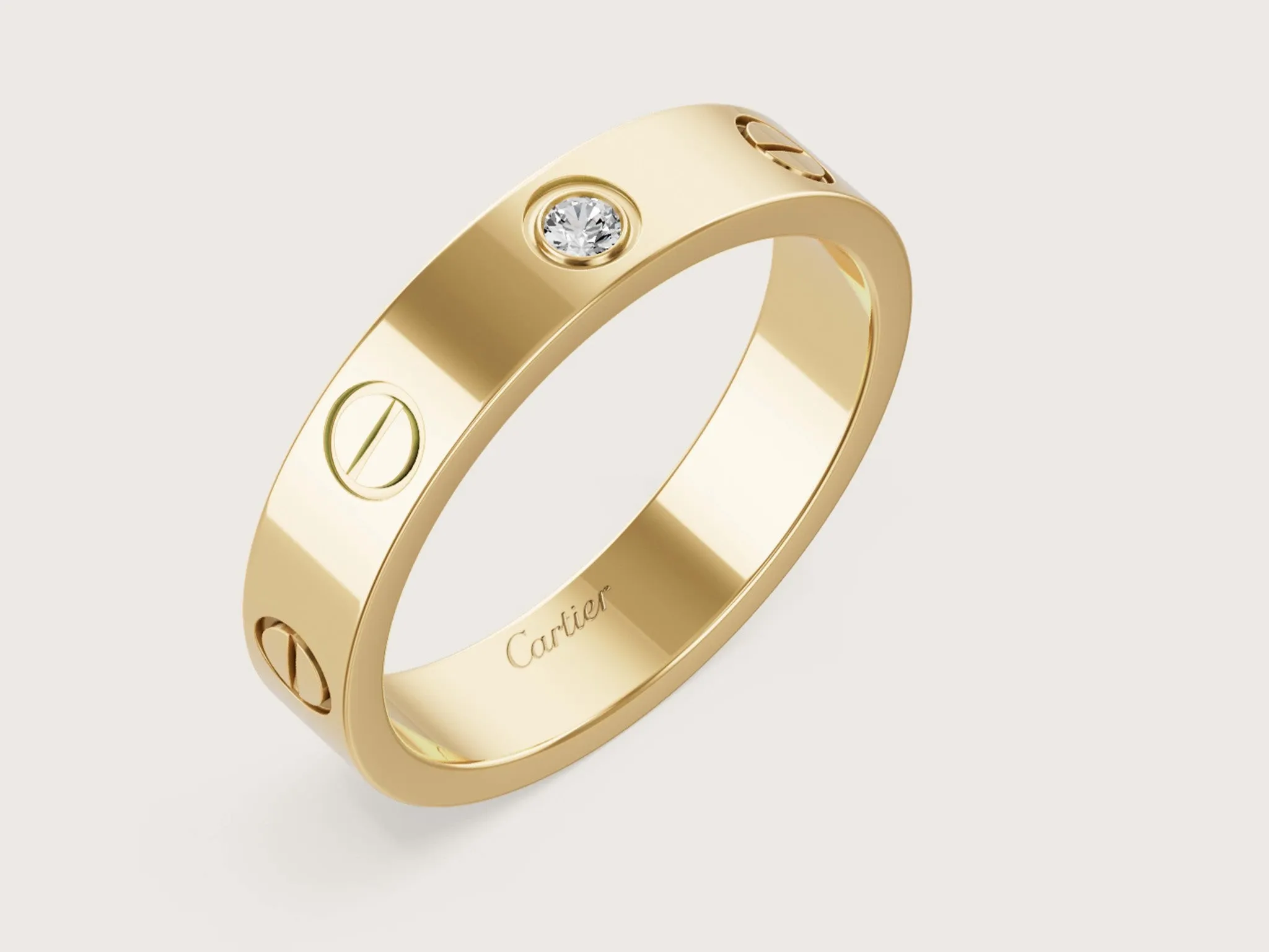 Cartier Diamond Love Ring 18K Yellow Gold With Box and Papers