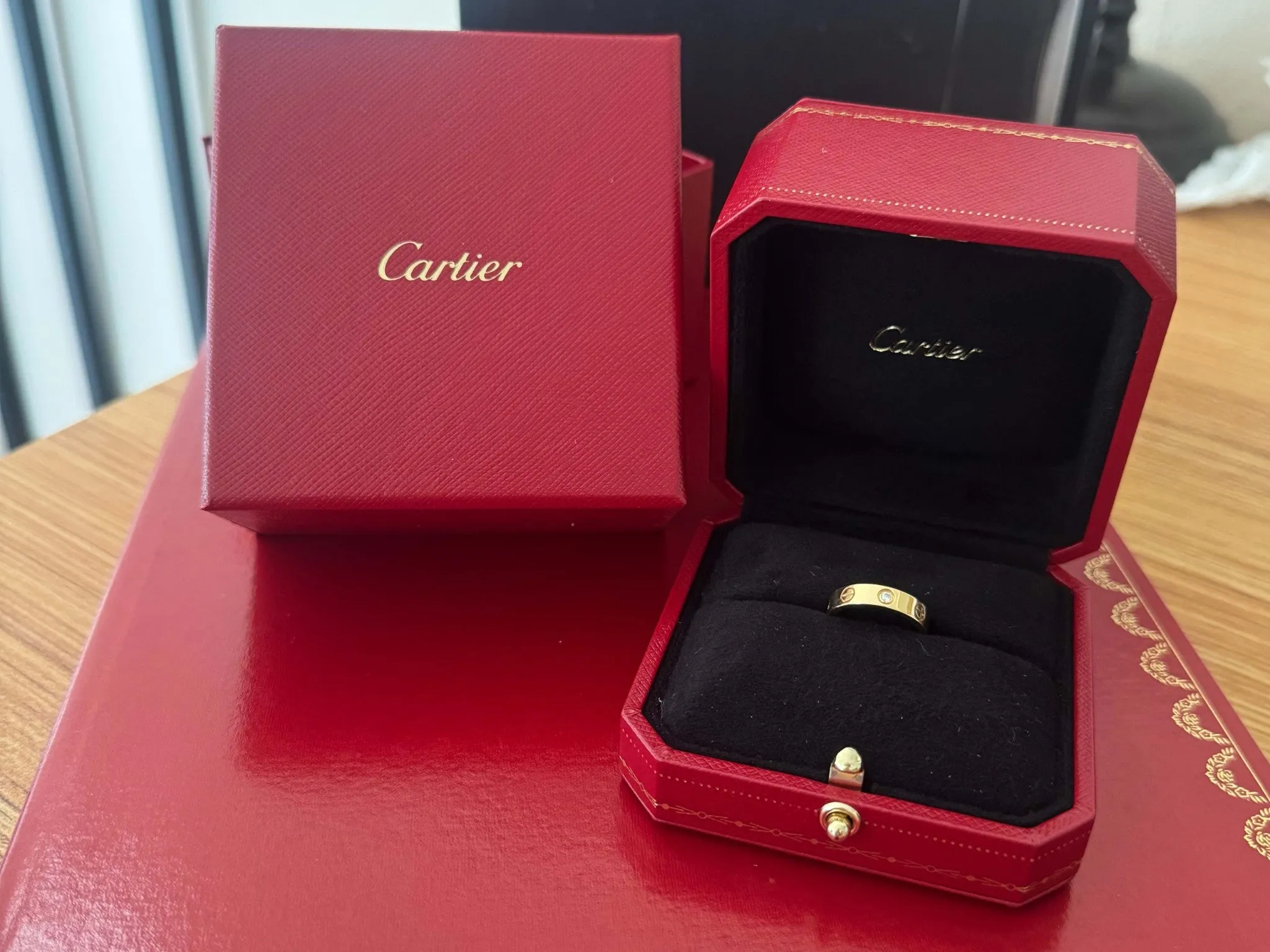 Cartier Diamond Love Ring 18K Yellow Gold With Box and Papers