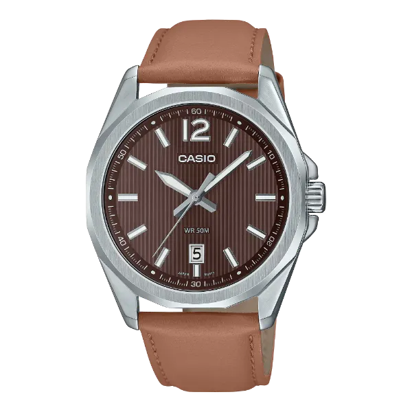 Casio Brown Leather Strap Brown Dial Quartz Watch for Gents - MTP-E725L-5AVDF