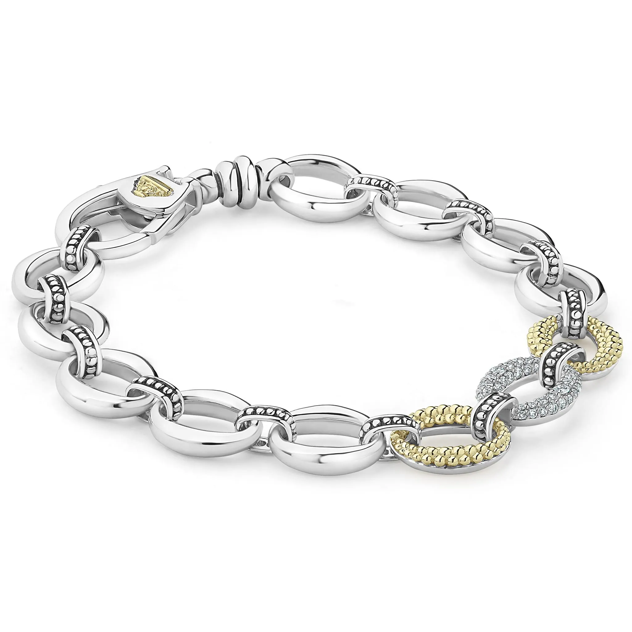 Caviar Lux Single Station Diamond Link Bracelet