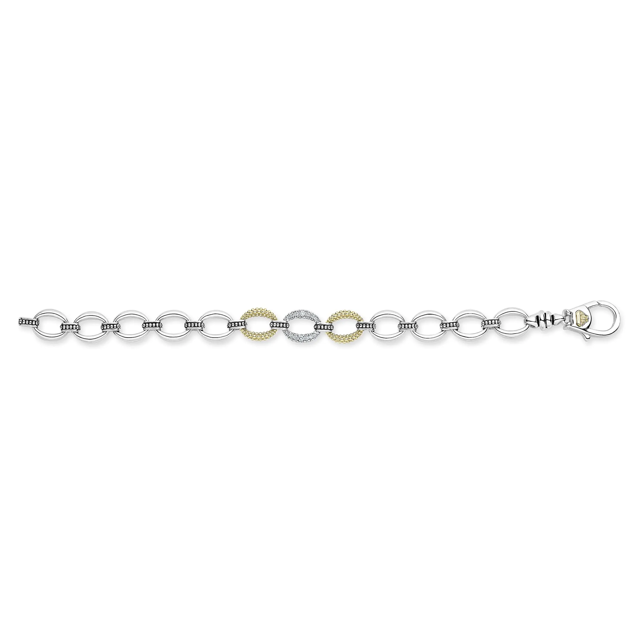 Caviar Lux Single Station Diamond Link Bracelet