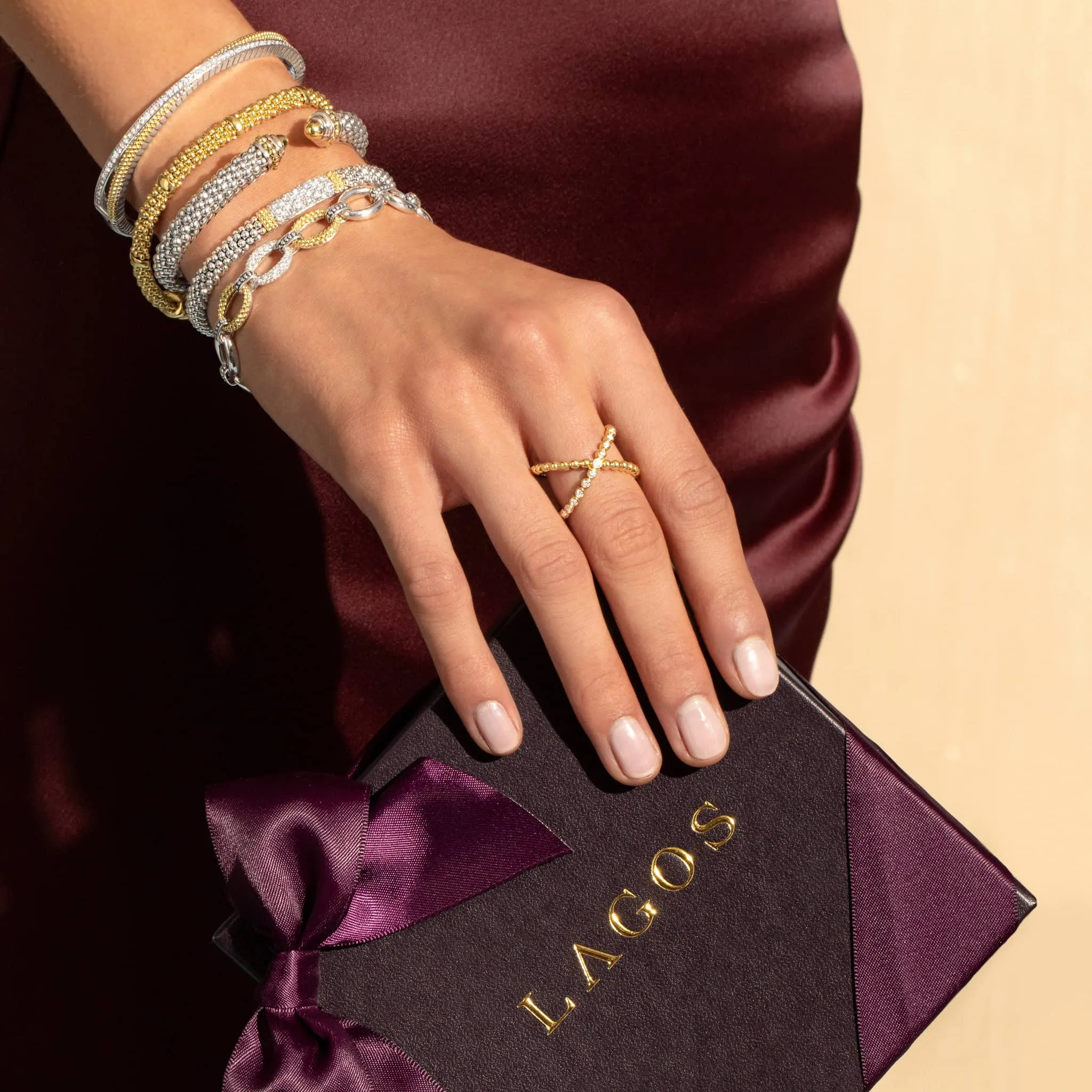 Caviar Lux Single Station Diamond Link Bracelet