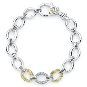 Caviar Lux Single Station Diamond Link Bracelet