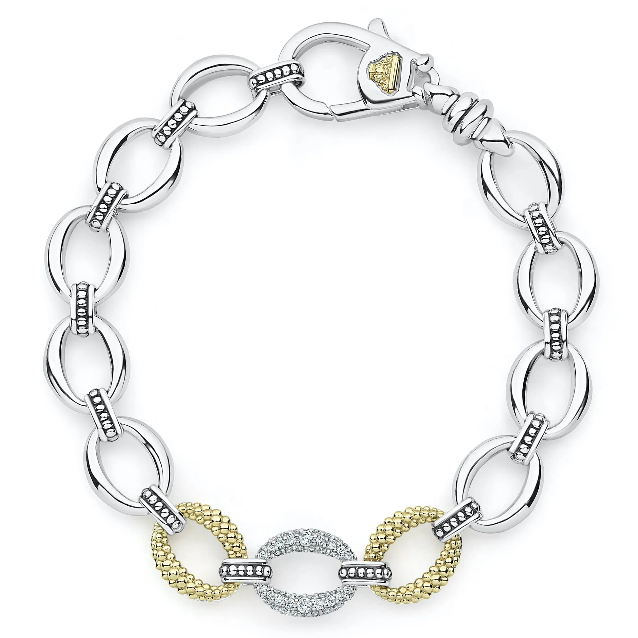 Caviar Lux Single Station Diamond Link Bracelet