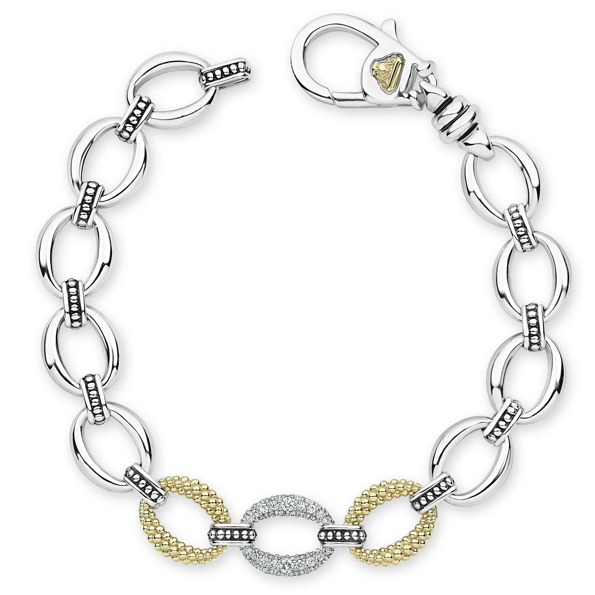 Caviar Lux Single Station Diamond Link Bracelet