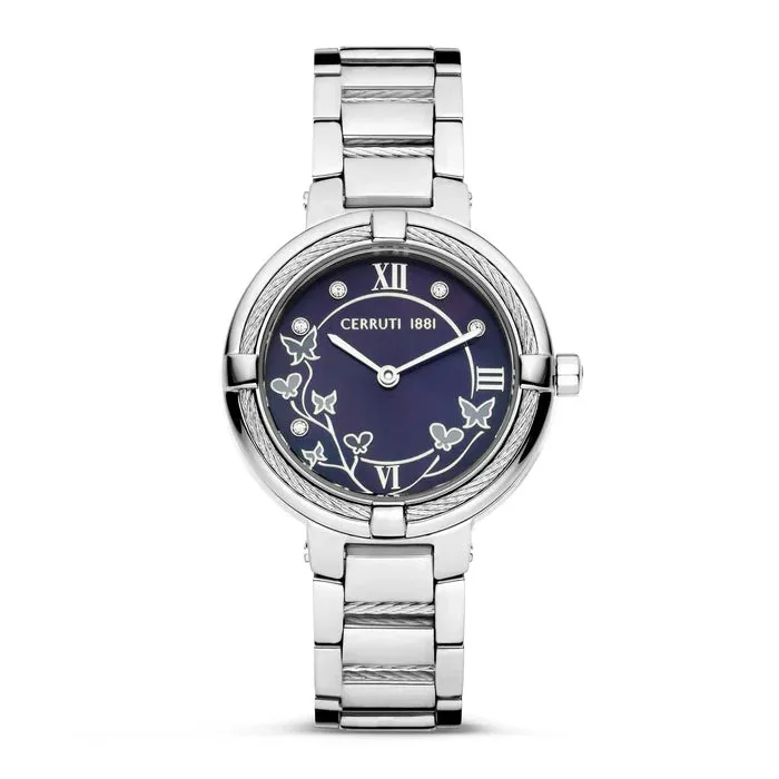 Cerruti 1881 Gardena Ladies Blue dial Stainless Steel Watch