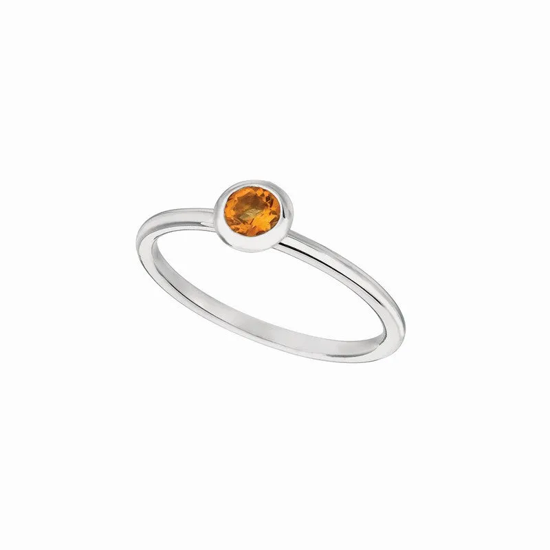 CITRINE BEZEL SET RING 14K GOLD (0.24 CTW)