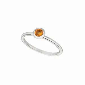 CITRINE BEZEL SET RING 14K GOLD (0.24 CTW)