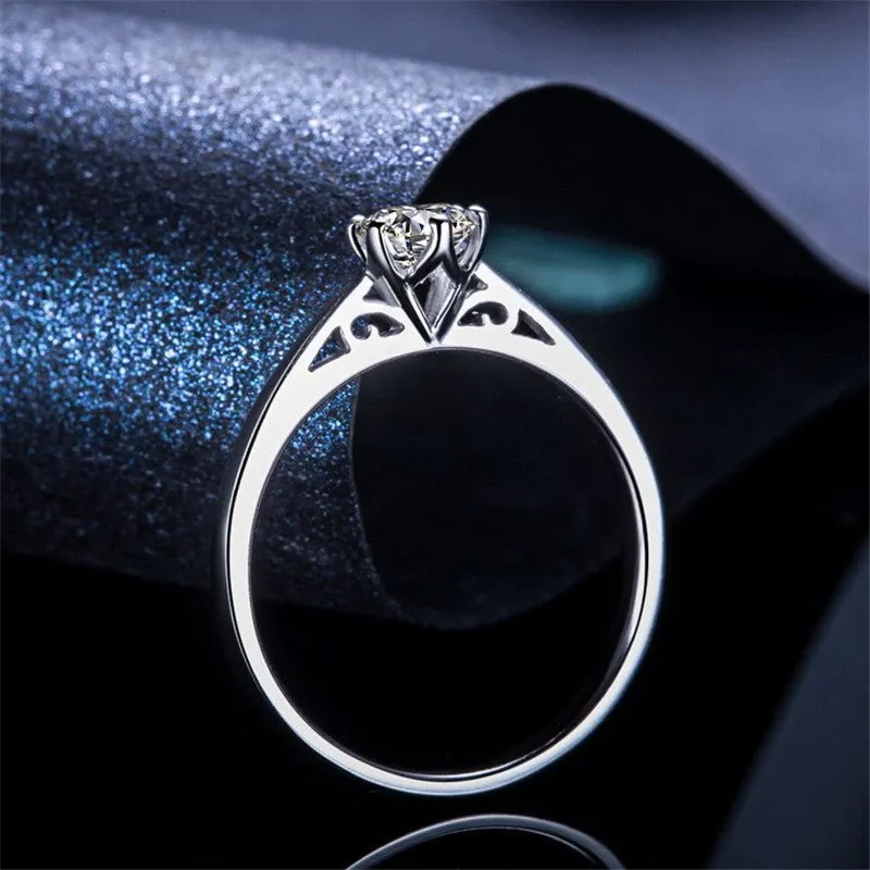 Classic Moissanite Engagement Ring Solitaire Jewelry For Women