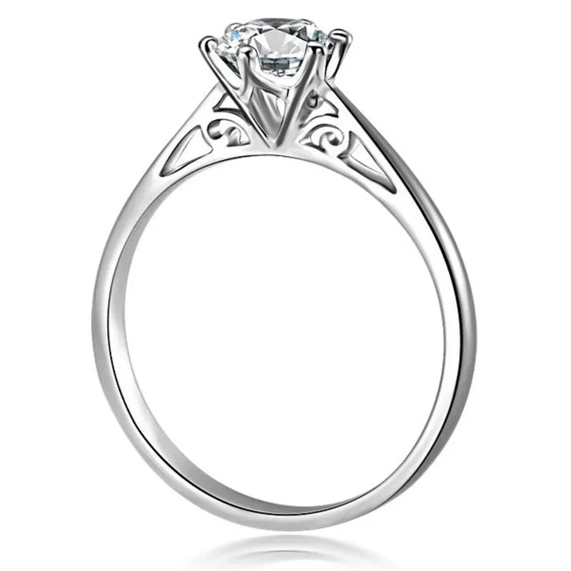Classic Moissanite Engagement Ring Solitaire Jewelry For Women