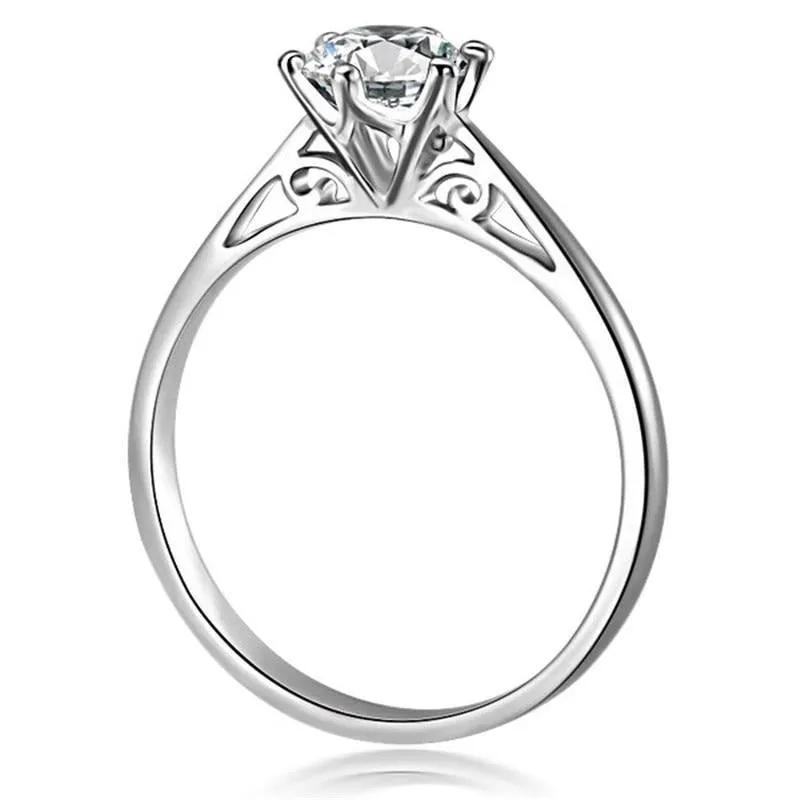 Classic Moissanite Engagement Ring Solitaire Jewelry For Women