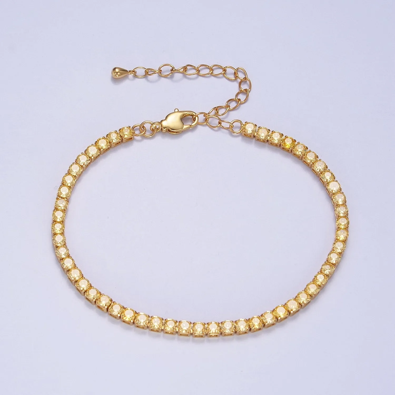 Clearance Pricing BLOWOUT Dainty PEACH, YELLOW, RED Diamond Tennis Bracelet Gold CZ Tennis Bracelet Cubic Zirconia Diamond Bracelet Adjustable WA-890 WA-891 WA-892
