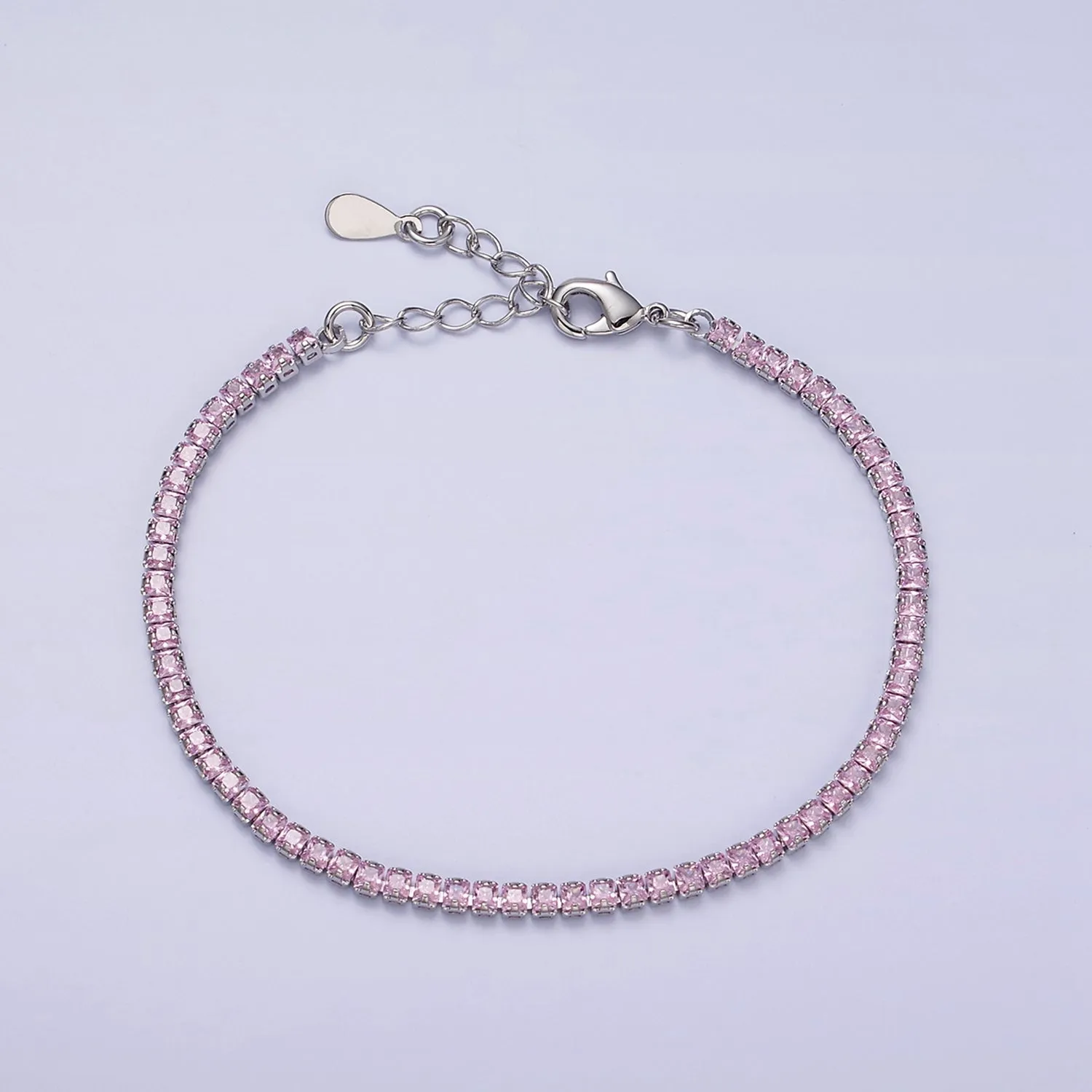 Clearance Pricing BLOWOUT Dainty PEACH, YELLOW, RED Diamond Tennis Bracelet Gold CZ Tennis Bracelet Cubic Zirconia Diamond Bracelet Adjustable WA-890 WA-891 WA-892