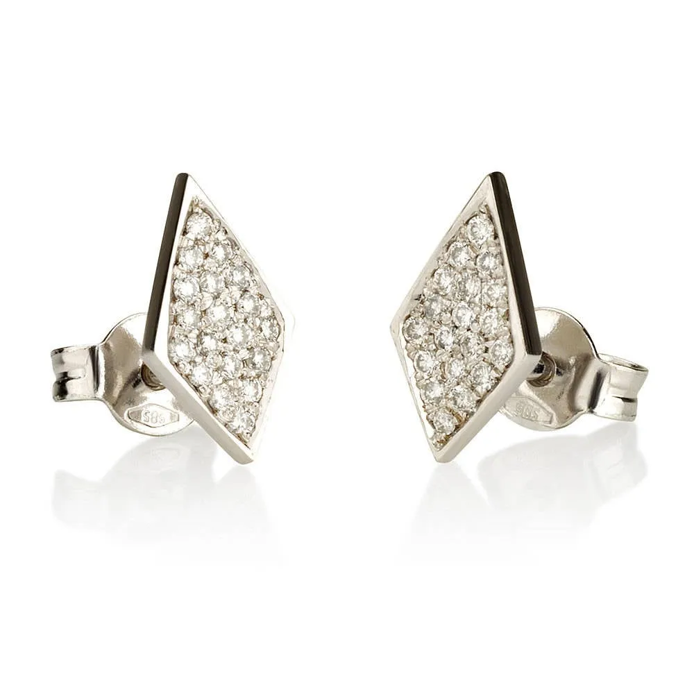 Cluster Diamond Rhombus Stud Earrings