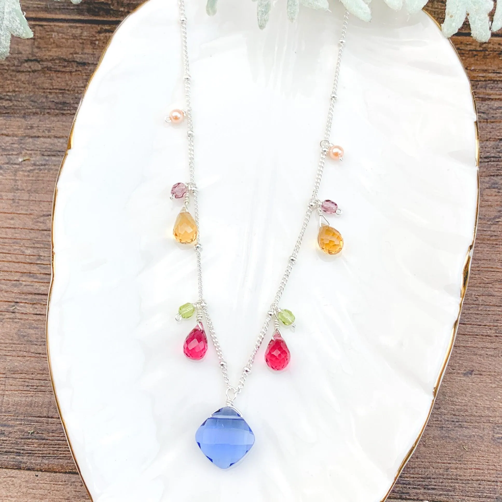 Colorful Zina Classic Gemstone Necklace