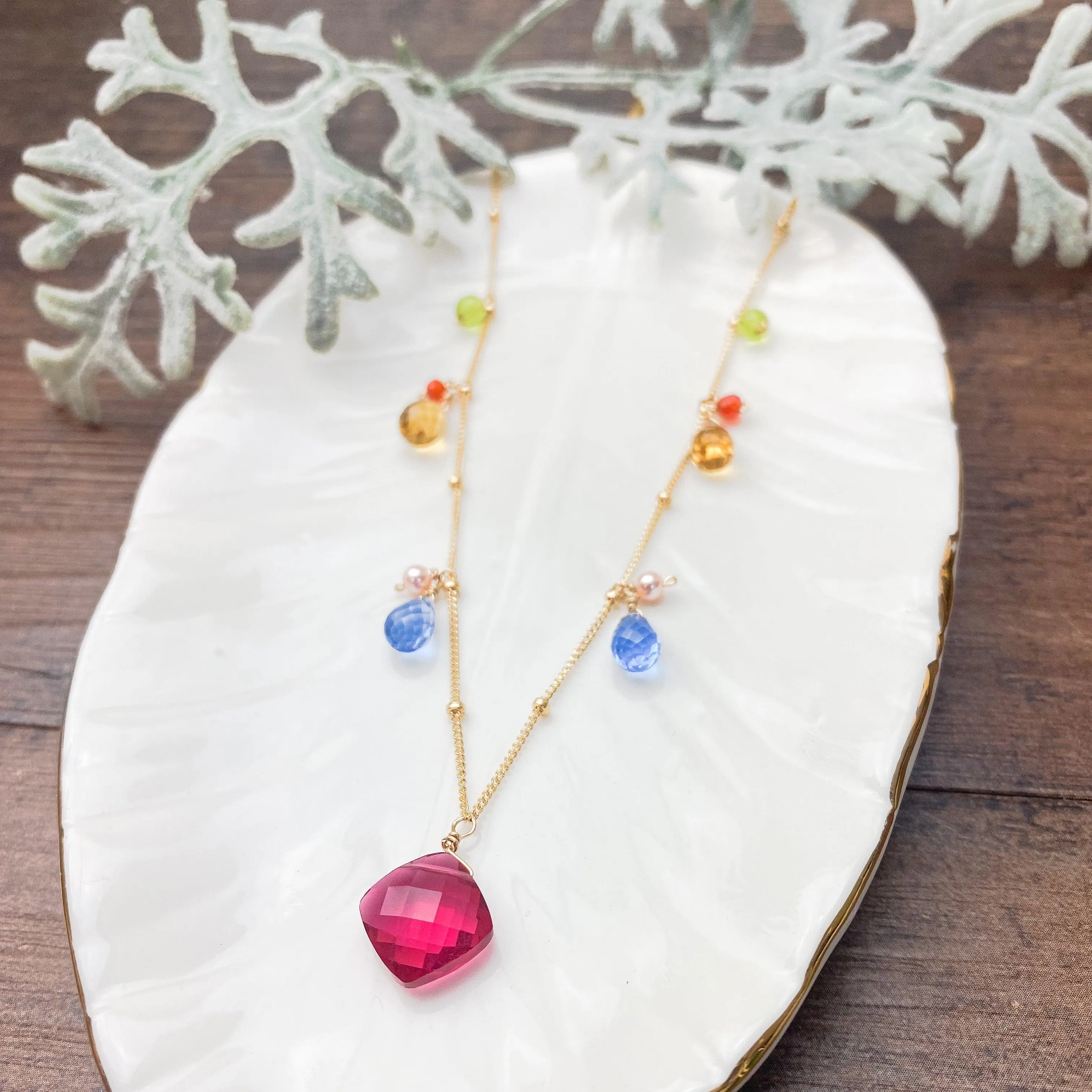 Colorful Zina Classic Gemstone Necklace