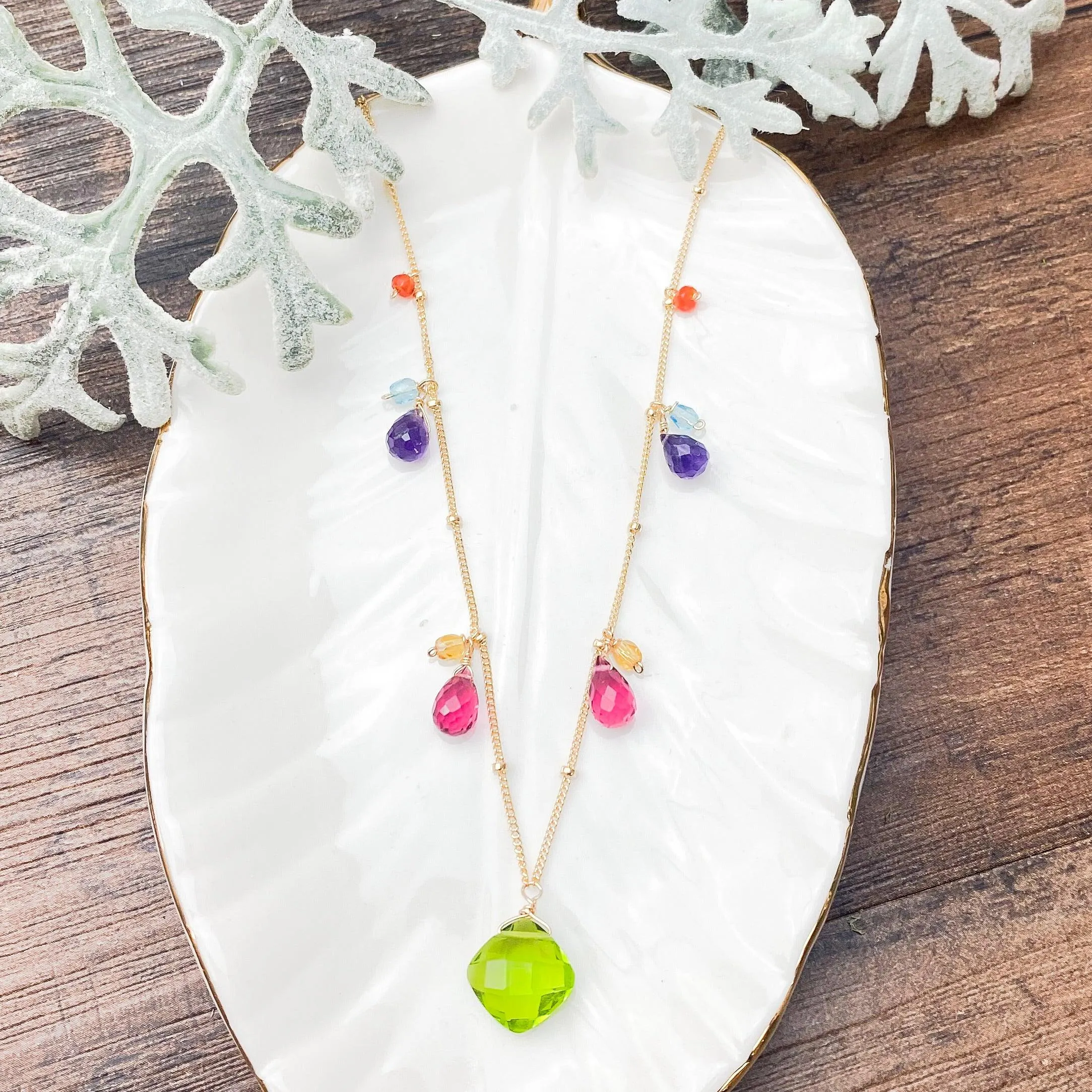 Colorful Zina Classic Gemstone Necklace