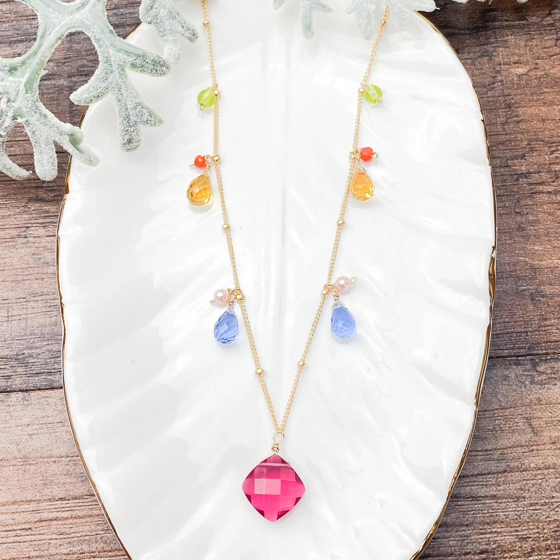 Colorful Zina Classic Gemstone Necklace