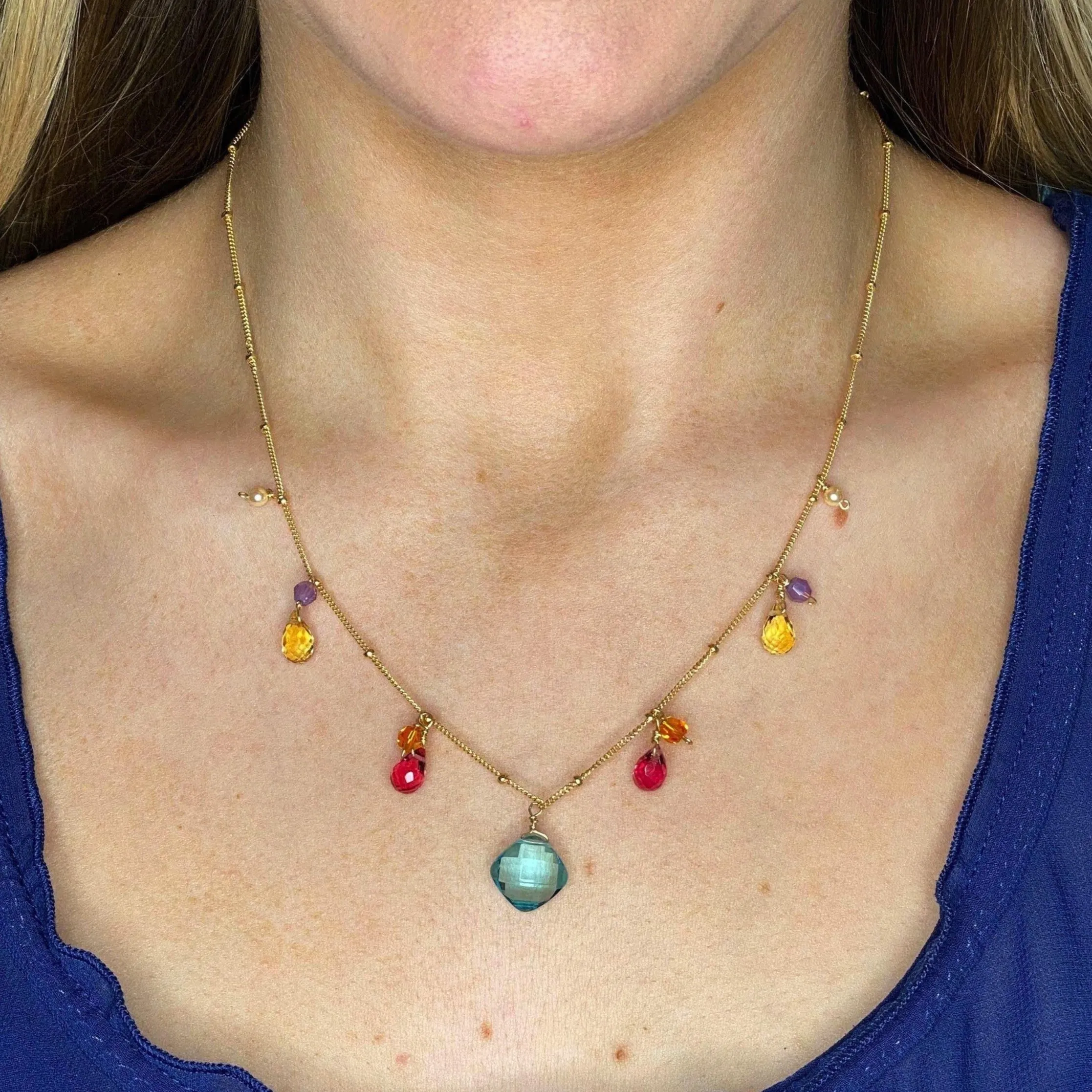 Colorful Zina Classic Gemstone Necklace