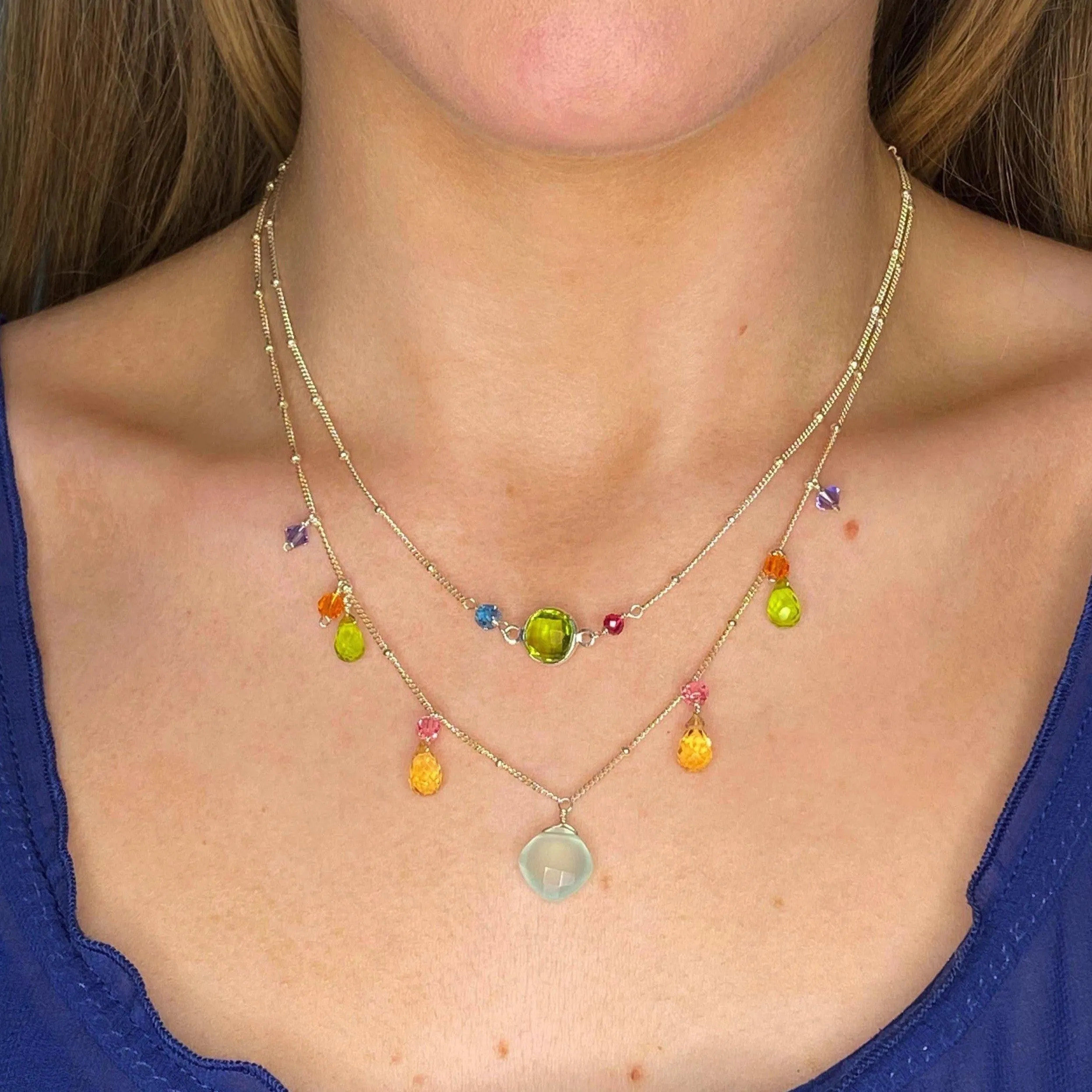 Colorful Zina Classic Gemstone Necklace