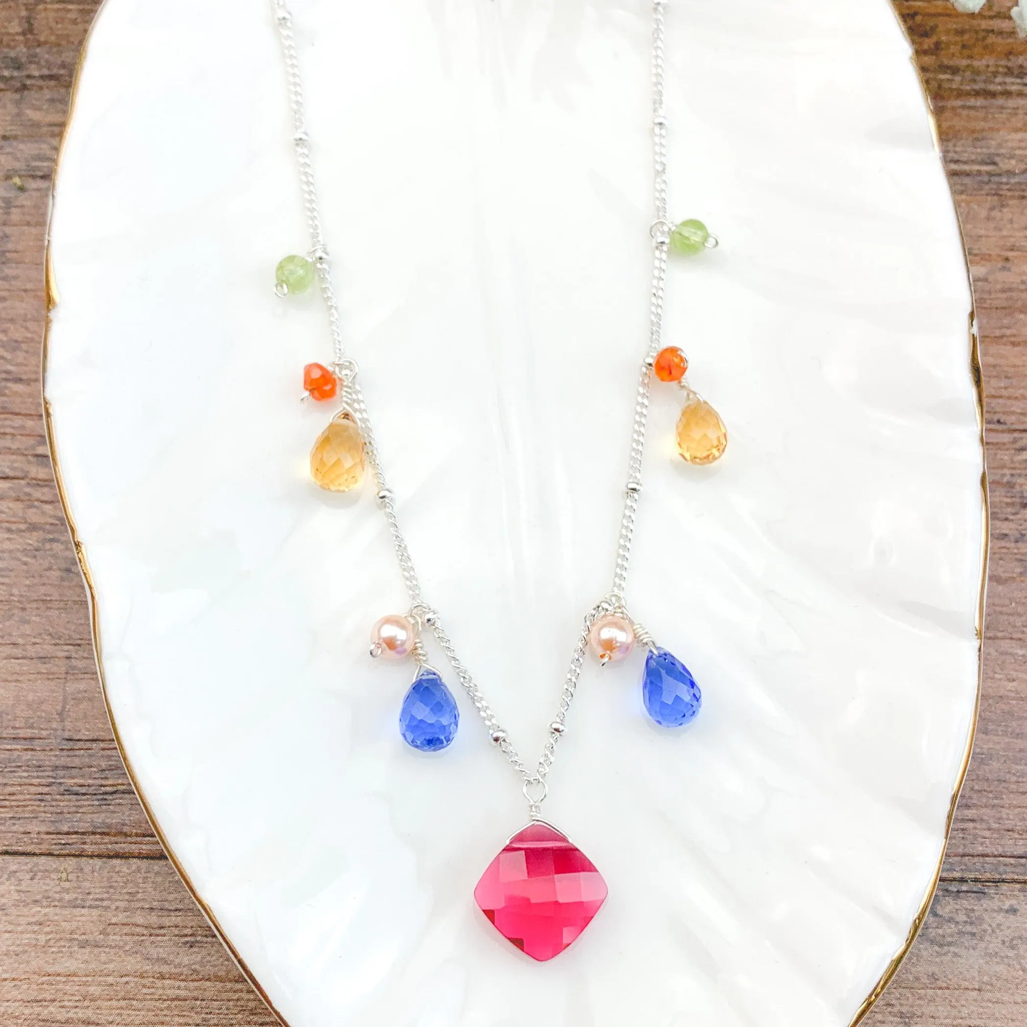 Colorful Zina Classic Gemstone Necklace