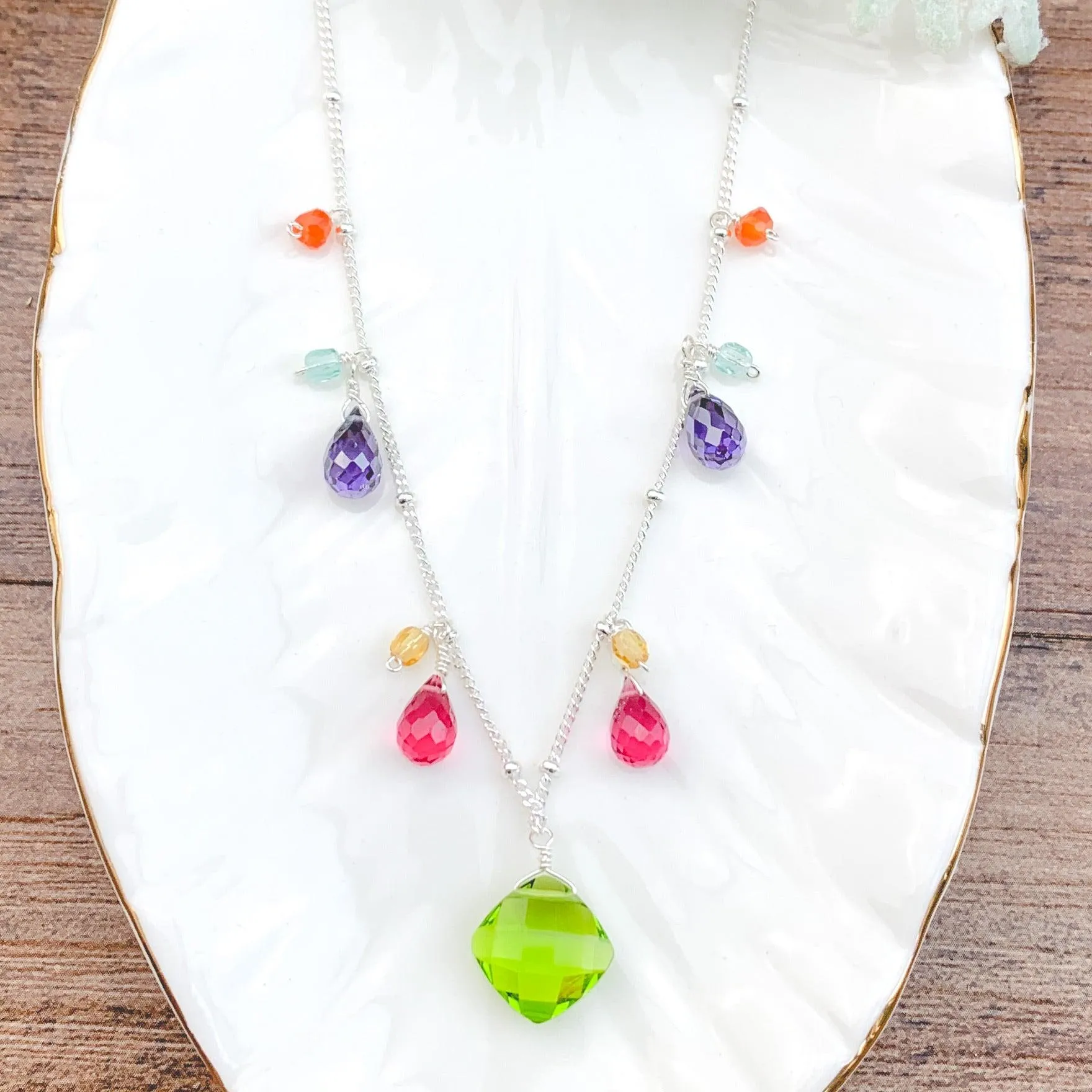 Colorful Zina Classic Gemstone Necklace