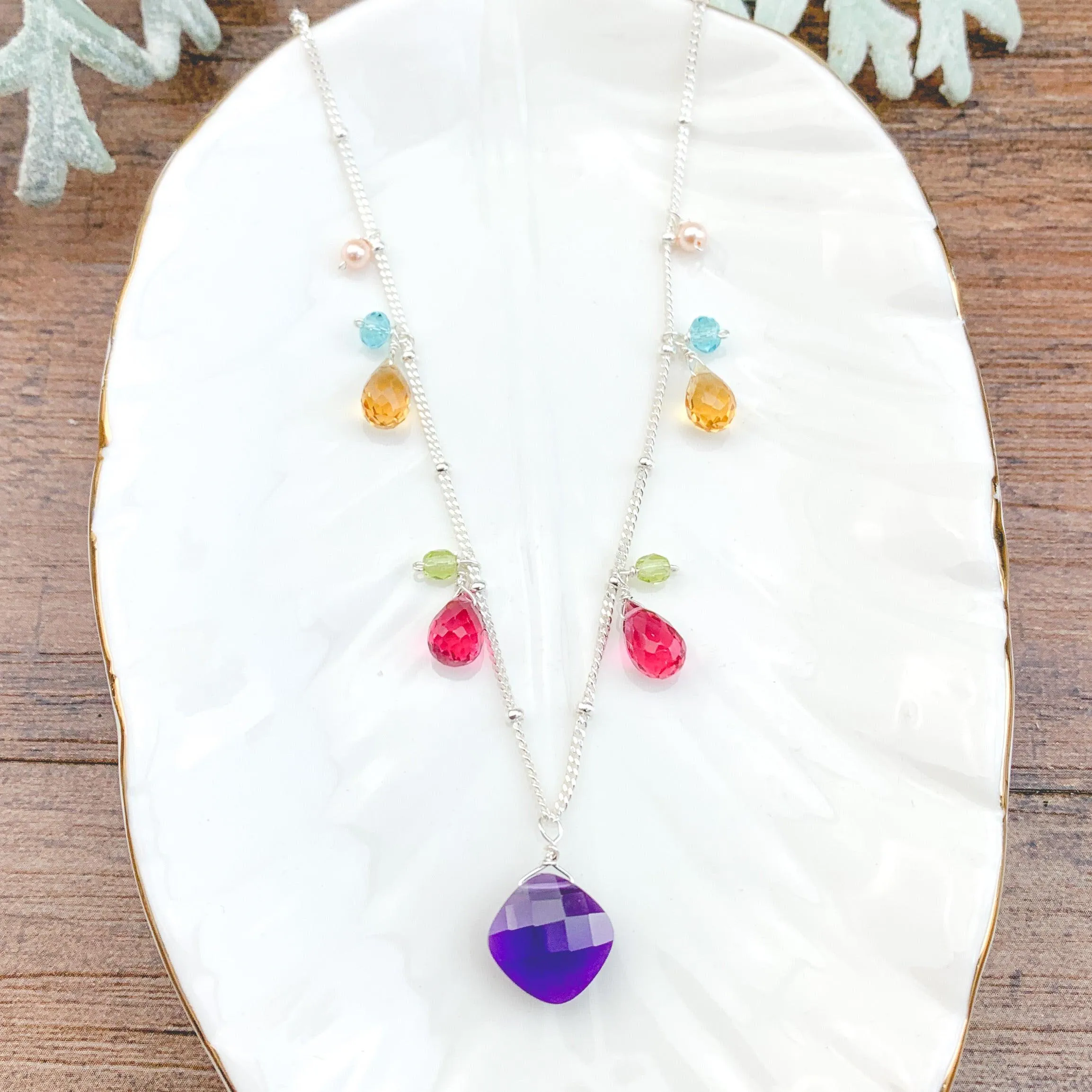 Colorful Zina Classic Gemstone Necklace