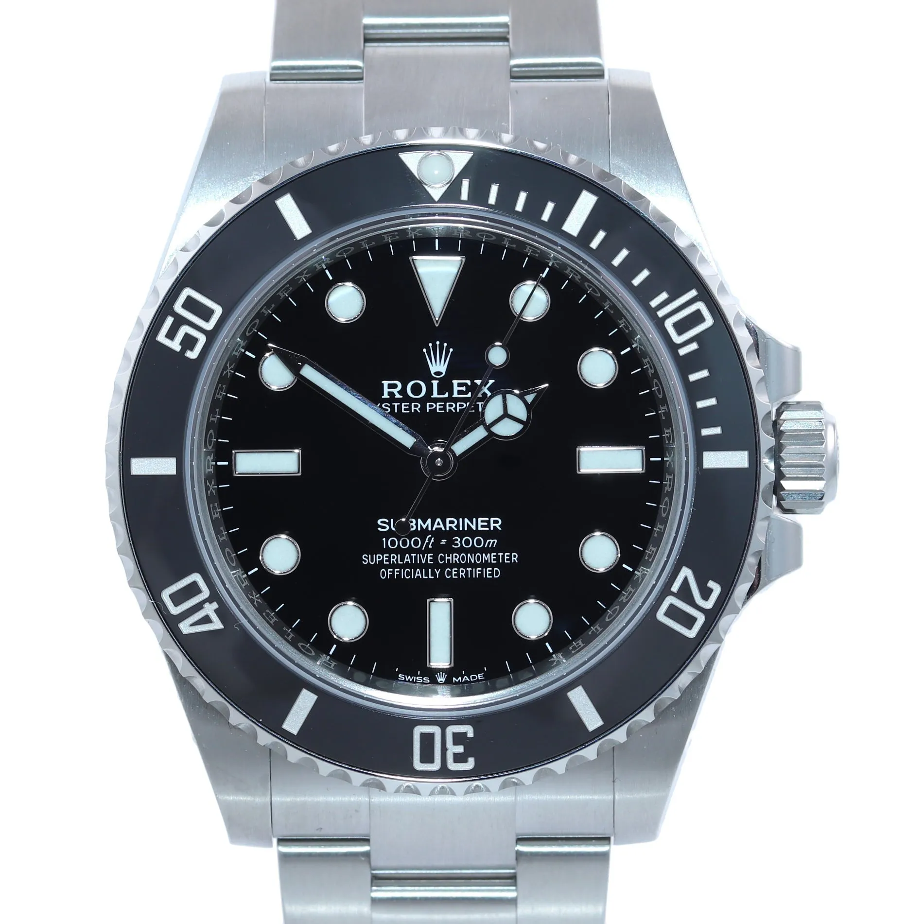 Copy of 2021 MINT PAPERS Rolex Submariner 41mm Black Ceramic 124060LN No Date Watch