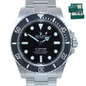 Copy of 2021 MINT PAPERS Rolex Submariner 41mm Black Ceramic 124060LN No Date Watch