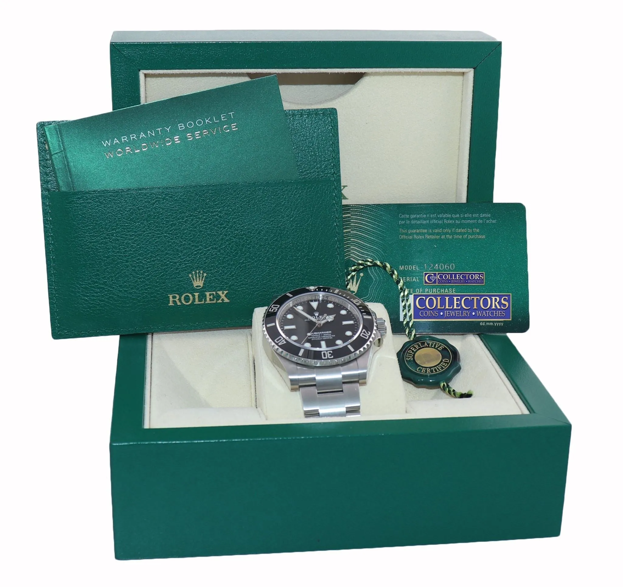 Copy of 2021 MINT PAPERS Rolex Submariner 41mm Black Ceramic 124060LN No Date Watch