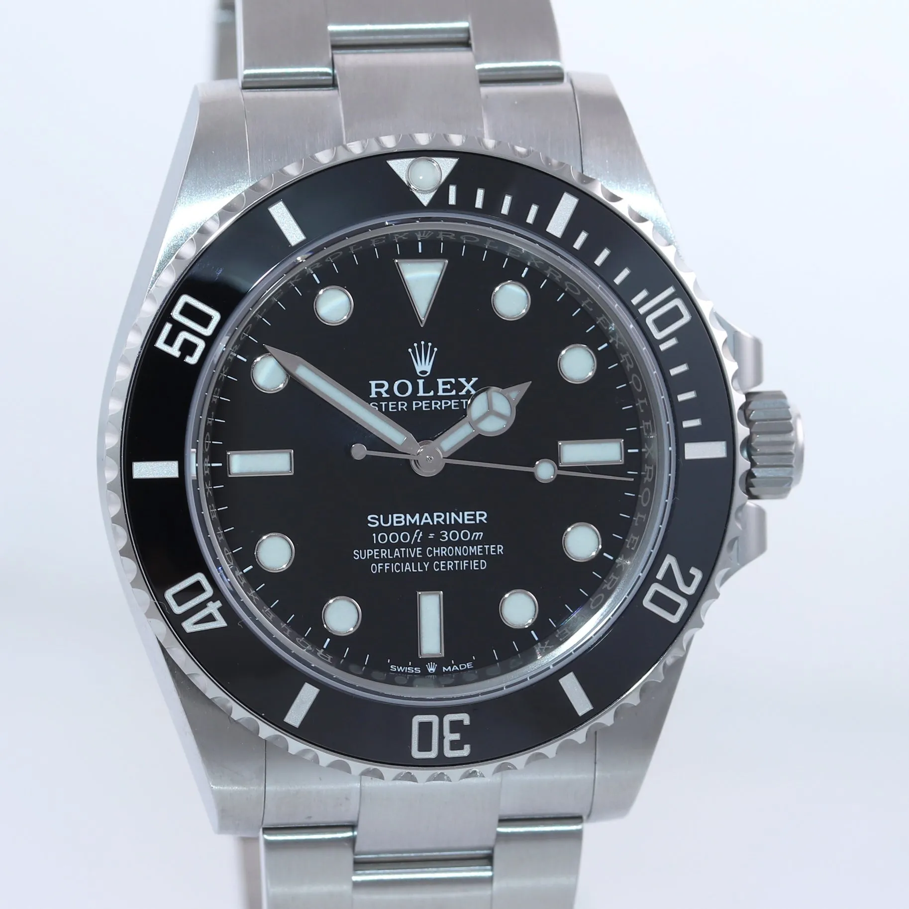 Copy of 2021 MINT PAPERS Rolex Submariner 41mm Black Ceramic 124060LN No Date Watch