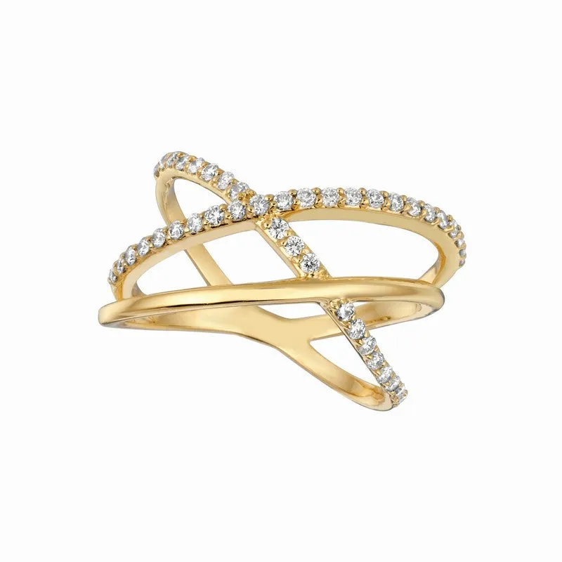CROSSROADS DIAMOND RING 14K GOLD (0.42 CTW)