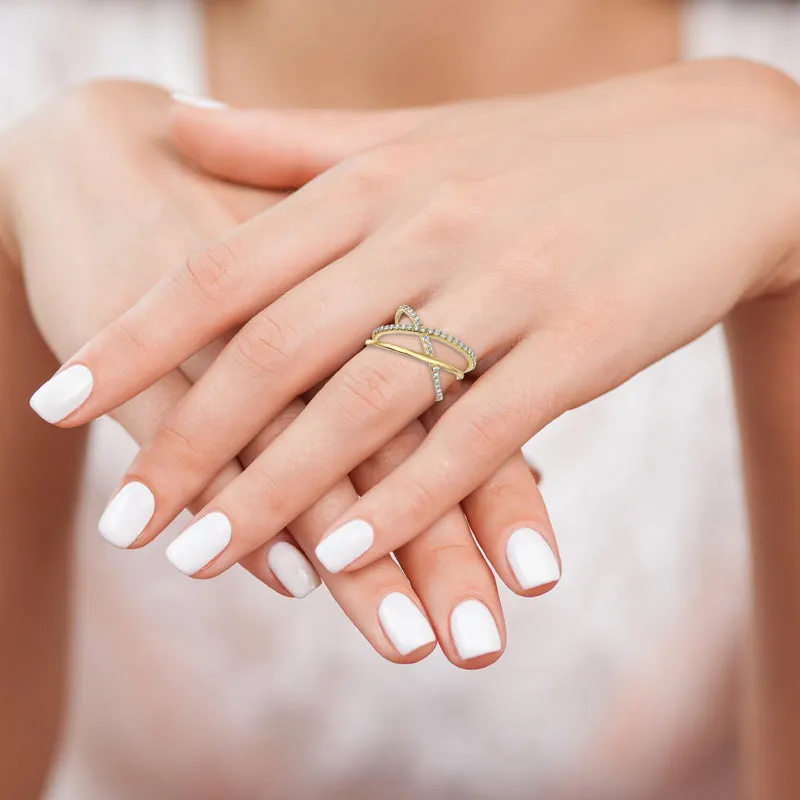 CROSSROADS DIAMOND RING 14K GOLD (0.42 CTW)